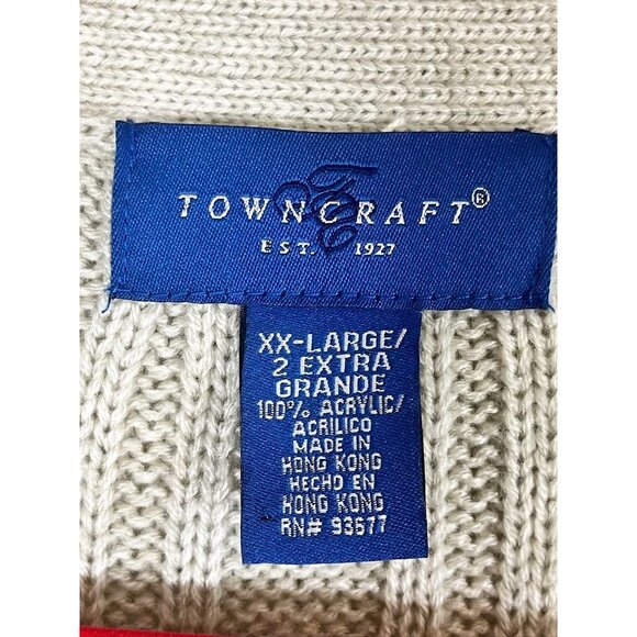 Retro Cable Knit Sweater Vest 2X Tan Grandpa Old Money Preppy Classic Neutral - Picture 2 of 8